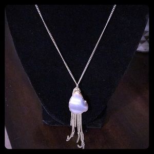 Gold Tassel Agate necklace